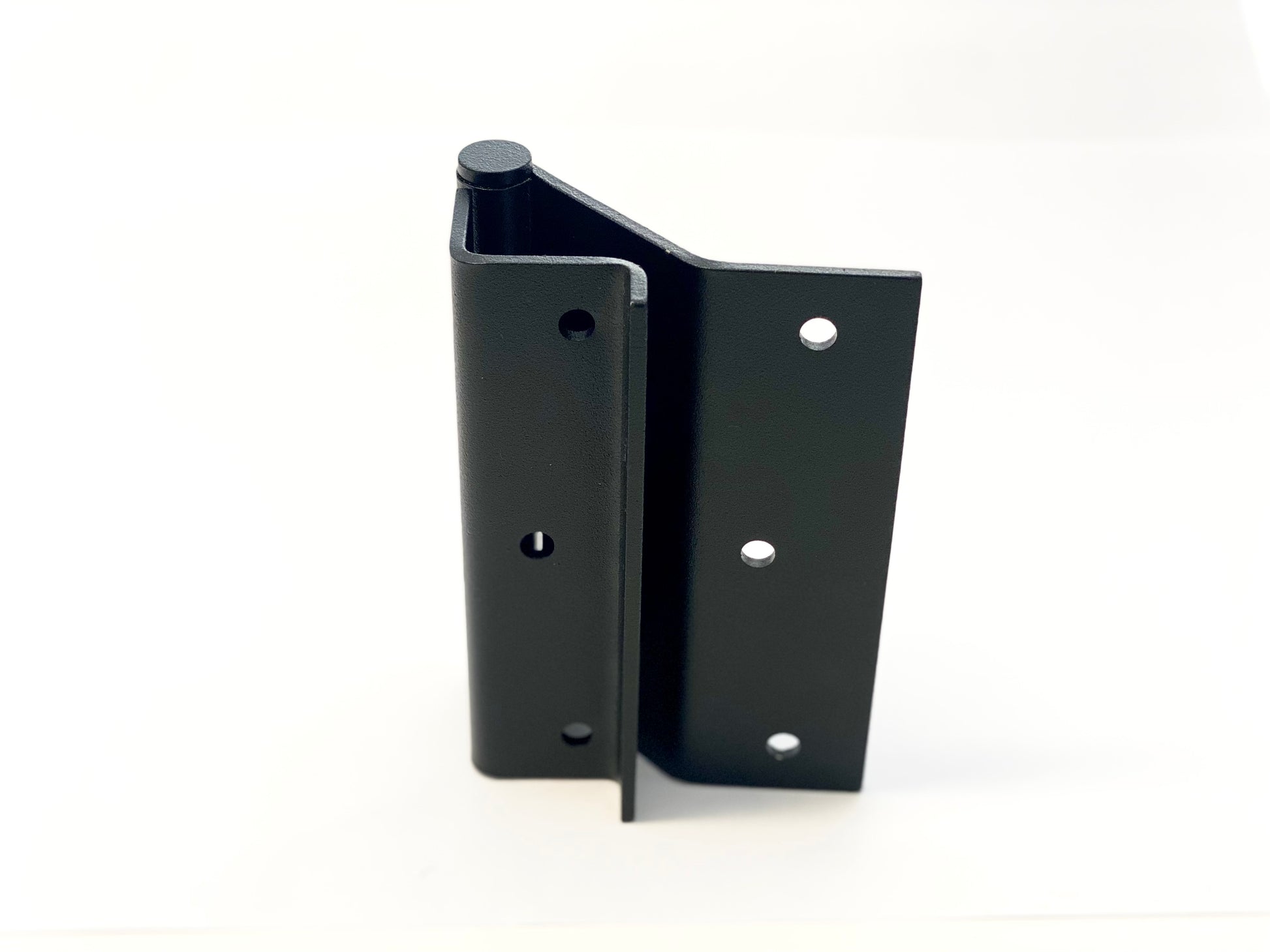 Pair of Black powder coated Sidturn Turning Gate custom hinges.